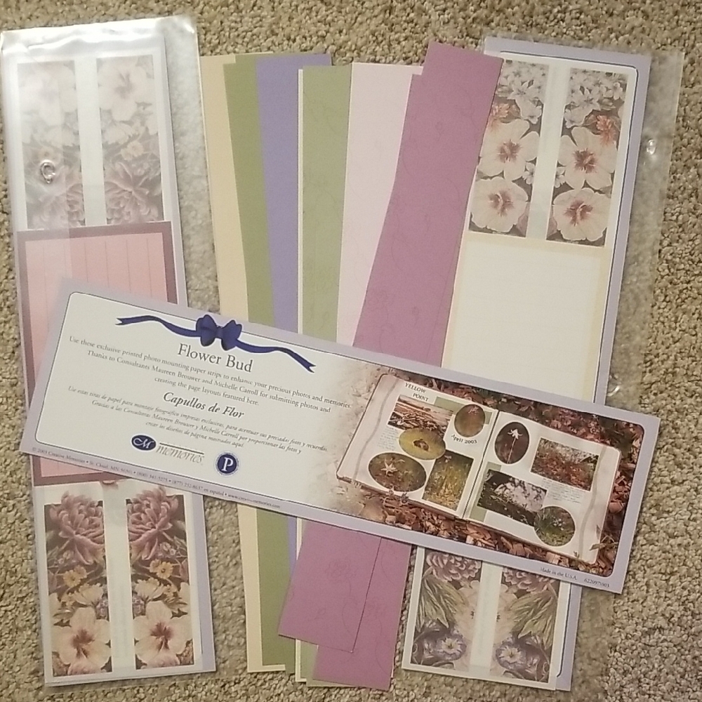 Creative Memories Floral Scrapbooking Paper and Sticker Set.